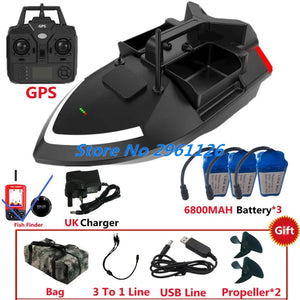 Planet Gates 500M 40GPS Point Remote Control Fishing Boat 2KG Load 6Hours LCD Display GPS Auto Return Cruise 3 Hopper High Speed RC Bait Boat