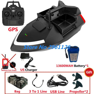 Planet Gates 500M 40GPS Point Remote Control Fishing Boat 2KG Load 6Hours LCD Display GPS Auto Return Cruise 3 Hopper High Speed RC Bait Boat