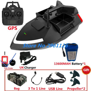 Planet Gates 500M 40GPS Point Remote Control Fishing Boat 2KG Load 6Hours LCD Display GPS Auto Return Cruise 3 Hopper High Speed RC Bait Boat