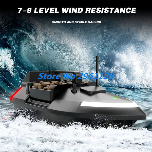 Planet Gates 500M 40GPS Point Remote Control Fishing Boat 2KG Load 6Hours LCD Display GPS Auto Return Cruise 3 Hopper High Speed RC Bait Boat