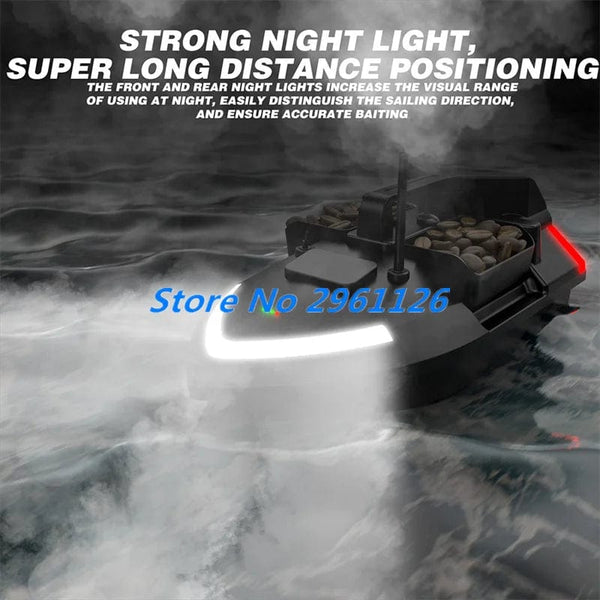 Planet Gates 500M 40GPS Point Remote Control Fishing Boat 2KG Load 6Hours LCD Display GPS Auto Return Cruise 3 Hopper High Speed RC Bait Boat