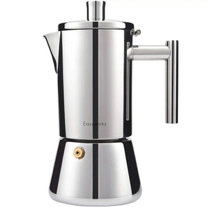 Planet Gates 500ml 1 Easyworkz Diego Stovetop Espresso Maker Stainless Steel Italian Coffee Machine Maker 4Cup 6.8 oz Induction Moka Pot