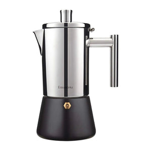 Planet Gates 500ml Easyworkz Diego Stovetop Espresso Maker Stainless Steel Italian Coffee Machine Maker 4Cup 6.8 oz Induction Moka Pot