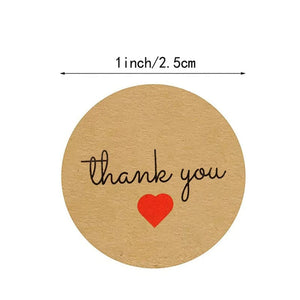 Planet Gates 500PCS 50-500pcs Natural Kraft Paper Thank You Stickers Seal Labes Dog Paw Print 1Inch Gift Packaging Stationery