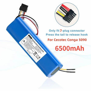 Planet Gates 5090-12800mAh / Poland Aleaivy 12800mAh Li-ion Battery for CECOTEC CONGA 4090 5090 3090 1690 1890 2090 Robot Vacuum Cleaner 14.4V 18650 Battery Packs