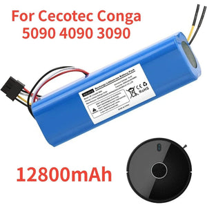 Planet Gates 5090-12800mAh / Poland Aleaivy 12800mAh Li-ion Battery for CECOTEC CONGA 4090 5090 3090 1690 1890 2090 Robot Vacuum Cleaner 14.4V 18650 Battery Packs