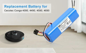 Planet Gates 5090-12800mAh / Poland Aleaivy 12800mAh Li-ion Battery for CECOTEC CONGA 4090 5090 3090 1690 1890 2090 Robot Vacuum Cleaner 14.4V 18650 Battery Packs