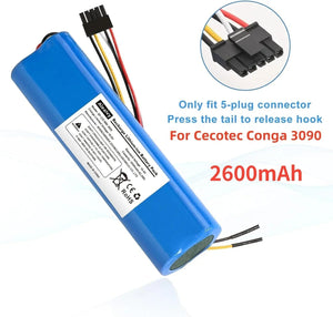 Planet Gates 5090-12800mAh / Poland Aleaivy 12800mAh Li-ion Battery for CECOTEC CONGA 4090 5090 3090 1690 1890 2090 Robot Vacuum Cleaner 14.4V 18650 Battery Packs