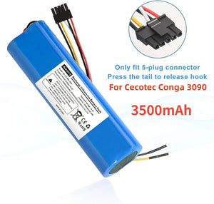 Planet Gates 5090-12800mAh / Poland Aleaivy 12800mAh Li-ion Battery for CECOTEC CONGA 4090 5090 3090 1690 1890 2090 Robot Vacuum Cleaner 14.4V 18650 Battery Packs