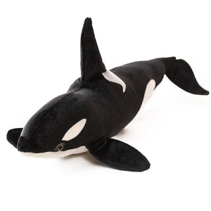Planet Gates 50cm-130cm Lifelike Orcinus Orca Black Whale Plush Toys Big Fish Cloth Doll Shark Stuffed Sea Animals Children Birthday Gift