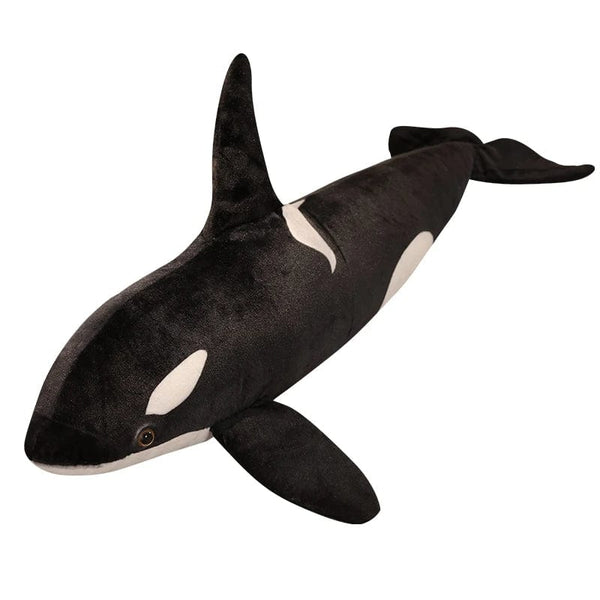 Planet Gates 50cm-130cm Lifelike Orcinus Orca Black Whale Plush Toys Big Fish Cloth Doll Shark Stuffed Sea Animals Children Birthday Gift