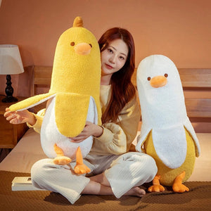 Planet Gates 50CM Peeled Banana Plush Toy Cute Anxiety Make A Friend Duck Throw Pillow  Doll Send Children Christmas Birthday Presents