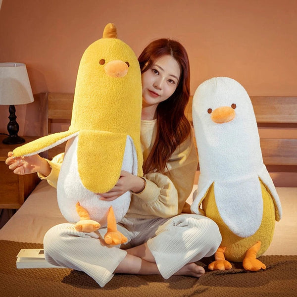 Planet Gates 50CM Peeled Banana Plush Toy Cute Anxiety Make A Friend Duck Throw Pillow  Doll Send Children Christmas Birthday Presents