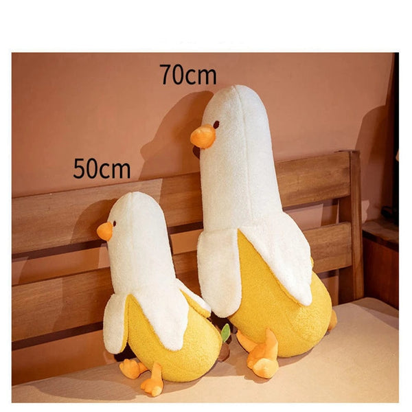 Planet Gates 50CM Peeled Banana Plush Toy Cute Anxiety Make A Friend Duck Throw Pillow  Doll Send Children Christmas Birthday Presents
