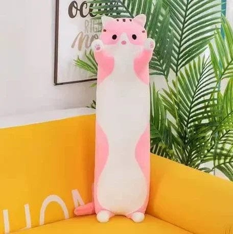 Planet Gates 50cm / pink doll Long Body Cat Cushion Kitten Pillow Plush Toys Stuffed Doll Kids Cartoon Animal Soft Sofa Girl Birthday Gift Christmas Present