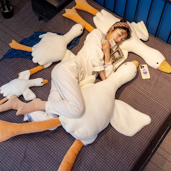 Planet Gates 50CM / WHITE Gaint White Goose Plush Toy Super Soft Goose Stuffed Animals Plushie Huging Pillow Yellow Duck Peluche Birthday Gifts for Kids