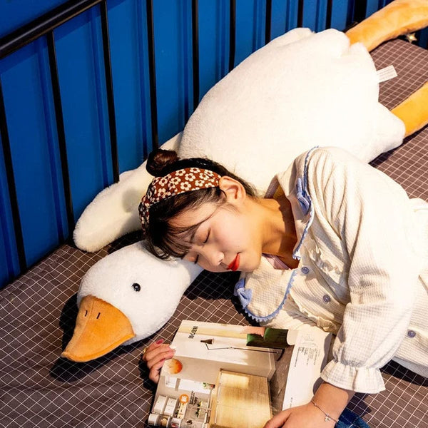 Planet Gates 50CM / WHITE Gaint White Goose Plush Toy Super Soft Goose Stuffed Animals Plushie Huging Pillow Yellow Duck Peluche Birthday Gifts for Kids