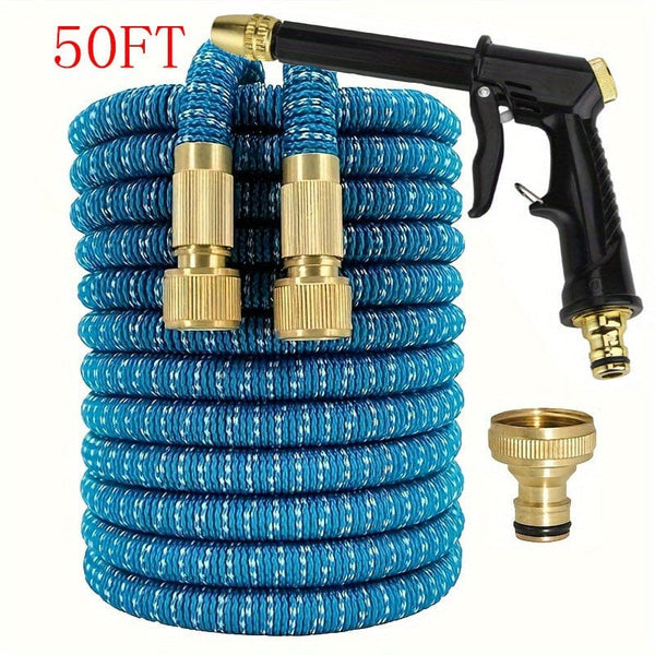 Planet Gates 50FT 1 Roll, New Retractable Water Hose Car Wash Flowers Magic Hose Magic Water Hose Home Car Wash Garden Hose 3 Times Retractable Spray Gun 5.18meter、25FT、15.24meter、22.86meter、30.48meter、38.1meter