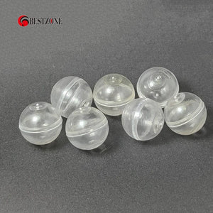 Planet Gates 50Pcs 0.59Inch Mini 15MM Very Small Clear Transparency Plastic PS Capsule Toy Surprise Ball Tiny Container Making Things Model