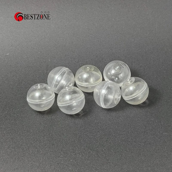 Planet Gates 50Pcs 0.59Inch Mini 15MM Very Small Clear Transparency Plastic PS Capsule Toy Surprise Ball Tiny Container Making Things Model