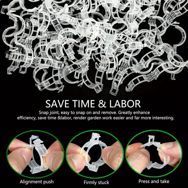 Planet Gates 50pcs/100pcs, Tomato Clips, Plastic Trellis Clips, Plant Support Clips, Grape Vine Tomato Vine Vegetables Plants Garden Support Clips To Grow Upright Makes Plants Healthier