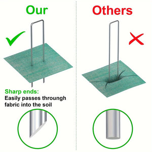 Planet Gates 50pcs/20pcs/10pcs, 3.94in/5.90in/7.87in Φ2.5mm Gauge Galvanized Steel Garden Stakes Staples Securing Pegs For Securing Weed Fabric Landscape Fabric Netting & Camping Tents Stakes