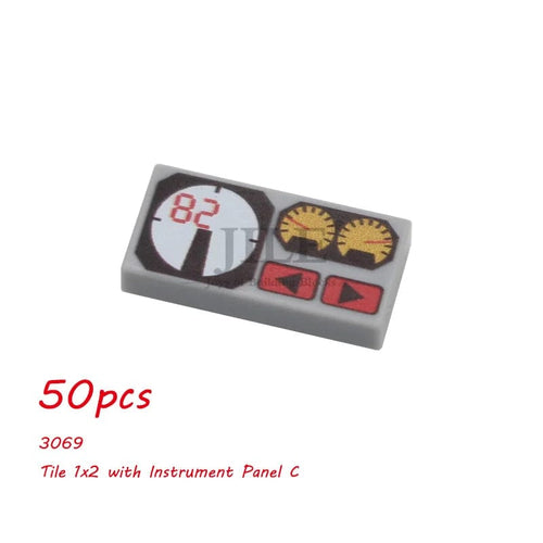 Planet Gates 50pcs 3069bpc1 50pcs MOC City Bricks Tile Slope Gauges Controls Center Radar Screen Keypad Pattern Printed Building Blocks Kit Instrument Toys