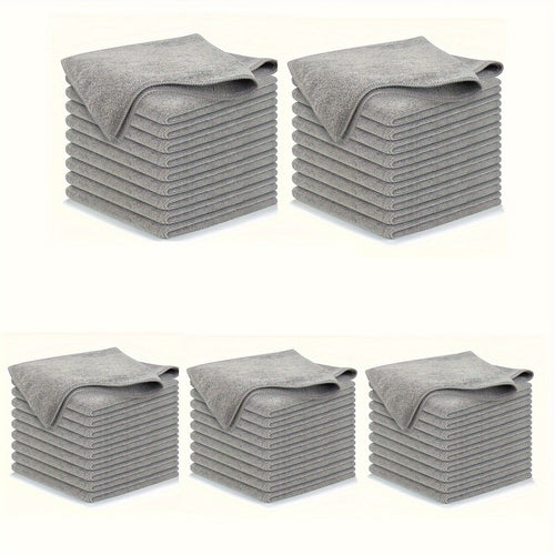 Planet Gates 50pcs 5/10/20pcs Kitchen Towel, Ultra-fine Fiber Light Gray Cleaning Cloth Set, Absorbent, Soft And Stain-removing Cloth, For Cleaning Glass, Cooking Bench, Pot, Bowl, Water Tap, Lampblack Machine