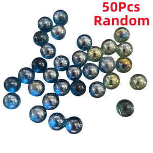 Planet Gates 50Pcs 50/100 Pcs 14mm Glass Marbles Balls Charms Clear Pinball Machine Home Decor for Fish Tank Vase Aquarium Toys for Kids Children