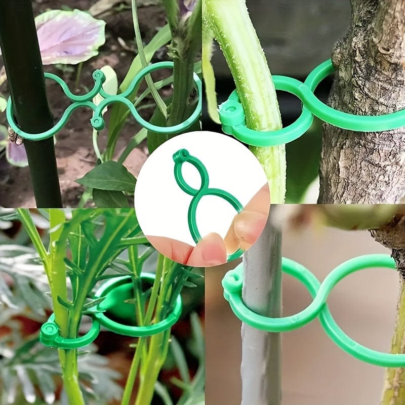 Planet Gates 50pcs 50pcs, Vegetables Tomato Vine Flower Clips, Plant Twist Clip, Garden Plant Support Clips, Plant Clips And Garden Clips For Other Vine Plants, For Climbing Plants, For Securing Plants