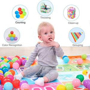 Planet Gates 50Pcs Baby Plastic Ball Pit Balls Kids Toys Indoor Outdoor Games Water Pool Ocean Wave Balls Children Sports Toys for Boys Girls