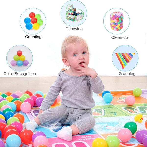 Planet Gates 50Pcs Baby Plastic Ball Pit Balls Kids Toys Indoor Outdoor Games Water Pool Ocean Wave Balls Children Sports Toys for Boys Girls