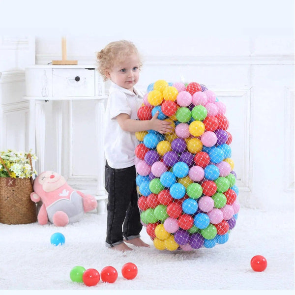 Planet Gates 50Pcs Baby Plastic Balls Water Pool Ocean Wave Ball for Kids Games Swim Pit With Basketball Hoop Play House Outdoors Tents Toys