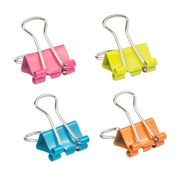 Planet Gates 50PCs Deli Binder Clip 4 Color Enduring Spring Steel Material Binder Clip Lacquer Coaded Surface For Stationery School Office Supplies