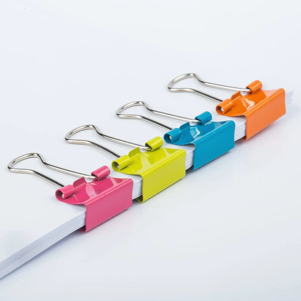 Planet Gates 50PCs Deli Binder Clip 4 Color Enduring Spring Steel Material Binder Clip Lacquer Coaded Surface For Stationery School Office Supplies