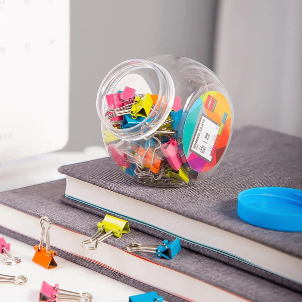 Planet Gates 50PCs Deli Binder Clip 4 Color Enduring Spring Steel Material Binder Clip Lacquer Coaded Surface For Stationery School Office Supplies