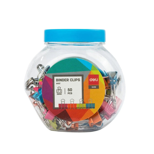 Planet Gates 50PCs Deli Binder Clip 4 Color Enduring Spring Steel Material Binder Clip Lacquer Coaded Surface For Stationery School Office Supplies