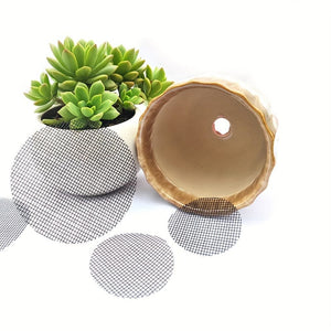 Planet Gates 50pcs Flower Pot Hole Mesh Pad - Keep Soil In & Drainage Out - Gardening Supplies