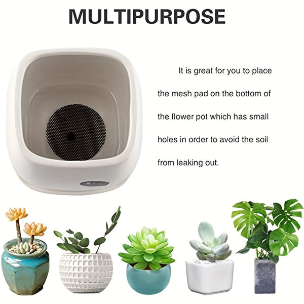 Planet Gates 50pcs Flower Pot Hole Mesh Pad - Keep Soil In & Drainage Out - Gardening Supplies