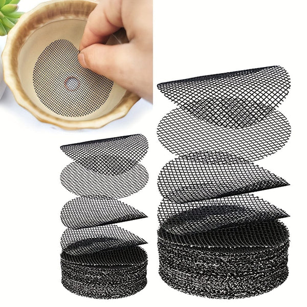 Planet Gates 50pcs Flower Pot Hole Mesh Pad - Keep Soil In & Drainage Out - Gardening Supplies