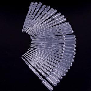 Planet Gates 50pcs Laboratory Pipette Plastic Disposable Transfer Pasteur Pipettes Makeup Tools Eye Dropper Clear Experiment Supplies for Lab