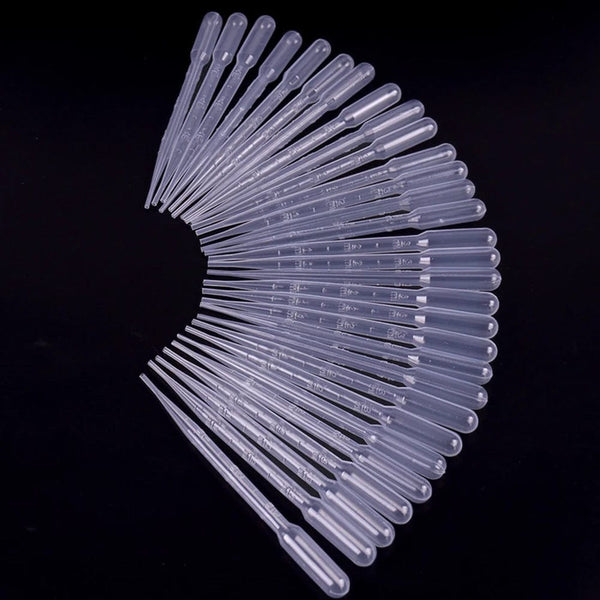 Planet Gates 50pcs Laboratory Pipette Plastic Disposable Transfer Pasteur Pipettes Makeup Tools Eye Dropper Clear Experiment Supplies for Lab