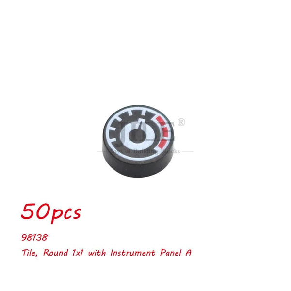 Planet Gates 50pcs MOC City Bricks Tile Slope Gauges Controls Center Radar Screen Keypad Pattern Printed Building Blocks Kit Instrument Toys