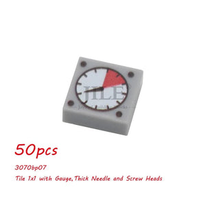 Planet Gates 50pcs MOC City Bricks Tile Slope Gauges Controls Center Radar Screen Keypad Pattern Printed Building Blocks Kit Instrument Toys