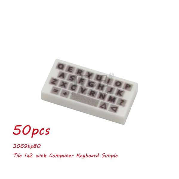 Planet Gates 50pcs MOC City Bricks Tile Slope Gauges Controls Center Radar Screen Keypad Pattern Printed Building Blocks Kit Instrument Toys