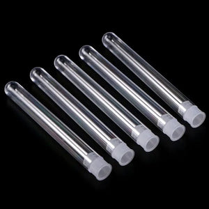 Planet Gates 50Pcs/Pack 12x100mm Transparent Laboratory Clear Plastic Test Tubes Vials With Push Cap School Lab Supplies