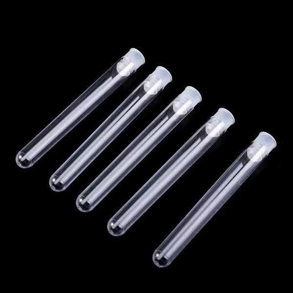 Planet Gates 50Pcs/Pack 12x100mm Transparent Laboratory Clear Plastic Test Tubes Vials With Push Cap School Lab Supplies