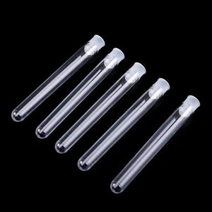 Planet Gates 50Pcs/Pack 12x100mm Transparent Laboratory Clear Plastic Test Tubes Vials With Push Cap School Lab Supplies