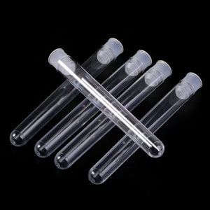 Planet Gates 50Pcs/Pack 12x100mm Transparent Laboratory Clear Plastic Test Tubes Vials With Push Cap School Lab Supplies
