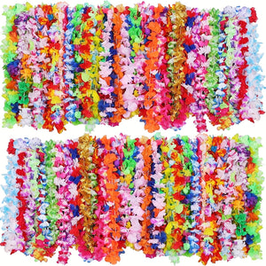 Planet Gates 50PCS/package 50pcs, Hawaiian Leis Necklace Tropical Luau Hawaii Flower Lei Theme Party Favors Lais Headbands Holiday Wedding Beach Birthday Decorations I Hawaiian Leis Party Supplies